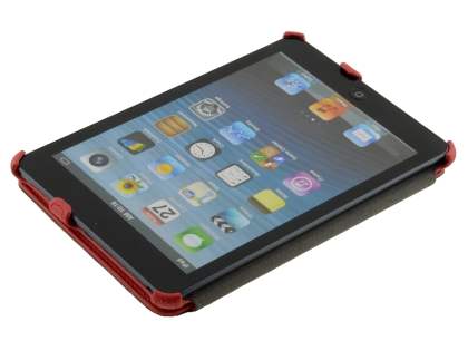 Synthetic Leather Flip Case with Multi-Angle Tilt Stand for iPad mini 1/2/3 - Red