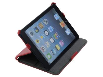 Synthetic Leather Flip Case with Multi-Angle Tilt Stand for iPad mini 1/2/3 - Red