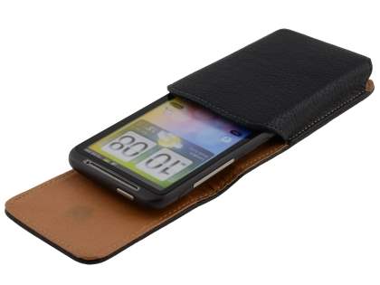 Textured Synthetic Leather Vertical Belt Pouch for HTC Desire HD