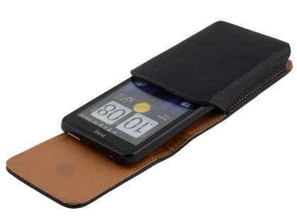 Textured Synthetic Leather Vertical Belt Pouch for HTC Velocity 4G