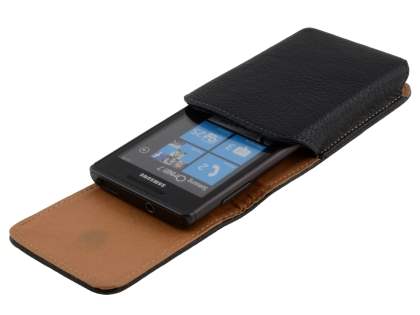Textured Synthetic Leather Vertical Belt Pouch for Samsung Omnia 7