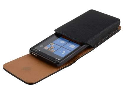 Textured Synthetic Leather Vertical Belt Pouch for HTC HD7