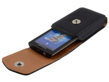 Textured Synthetic Leather Vertical Belt Pouch for Xperia X10