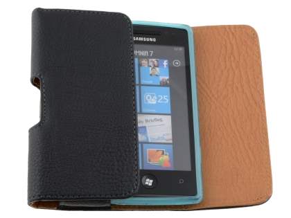Textured Synthetic Leather Belt Pouch (Bumper Case Compatible) for Samsung Omnia 7