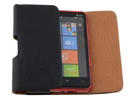 Textured Synthetic Leather Belt Pouch (Bumper Case Compatible) for HTC HD7