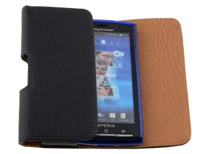 Textured Synthetic Leather Belt Pouch (Bumper Case Compatible) for Xperia X10