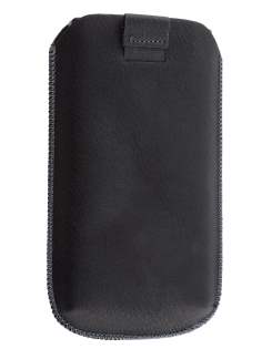 Synthetic Leather Slide-in Case with Pull-out Strap for Sony Xperia S LT26i - Classic Black