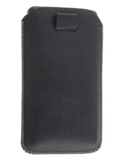 Synthetic Leather Slide-in Case with Pull-out Strap for Samsung I9210T Galaxy S II 4G - Classic Black