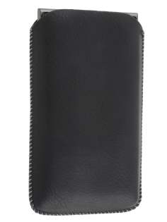 Synthetic Leather Slide-in Case with Pull-out Strap for LG Optimus L7 P700 - Classic Black Leather Slide-in Case