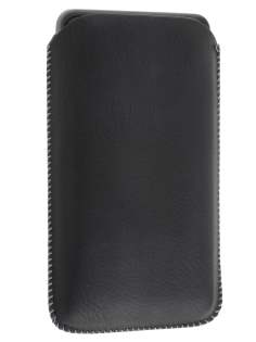 Synthetic Leather Slide-in Case with Pull-out Strap for HTC Velocity 4G - Classic Black Synthetic Leather Slide-in Case with Pull-out Strap for HTC Velocity 4G - Classic Black