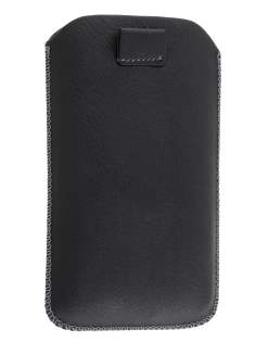 Synthetic Leather Slide-in Case with Pull-out Strap for Motorola ATRIX 2 MB865 - Classic Black
