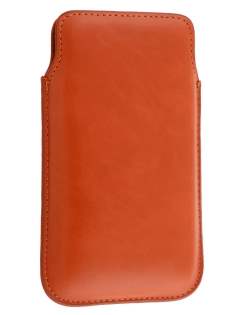 Genuine Leather Slide-in Case for HTC Sensation XL - Orange