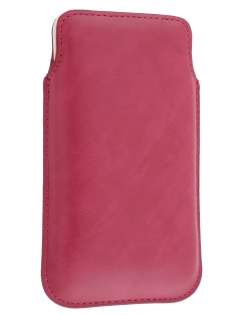 Genuine Leather Slide-in Case for HTC Sensation XL - Hot Pink Leather Slide-in Case