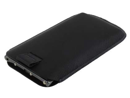 Synthetic Leather Slide-in Case with Pull-out Strap for LG Prada 3.0 - Classic Black