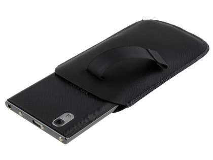 Synthetic Leather Slide-in Case with Pull-out Strap for LG Prada 3.0 - Classic Black