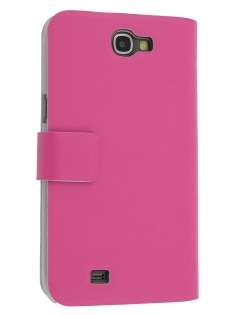 Slim Genuine Leather Portfolio Case for Samsung Galaxy Note 2 4G - Pink Slim Genuine Leather Portfolio Case for Samsung Galaxy Note 2 4G - Pink