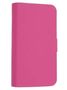 Slim Genuine Leather Portfolio Case for Samsung Galaxy Note 2 4G - Pink