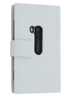 Slim Genuine Leather Portfolio Case for Nokia Lumia 920 - Pearl White Leather Wallet Case