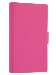 Slim Genuine Leather Portfolio Case for Nokia Lumia 920 - Pink