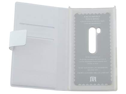 Slim Genuine Leather Portfolio Case for Nokia Lumia 920 - Pearl White