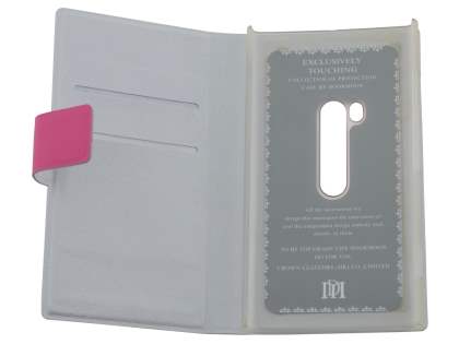 Slim Genuine Leather Portfolio Case for Nokia Lumia 920 - Pink