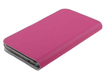 Slim Genuine Leather Portfolio Case for Samsung Galaxy Note 2 4G - Pink