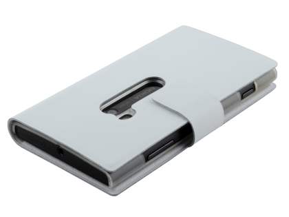 Slim Genuine Leather Portfolio Case for Nokia Lumia 920 - Pearl White