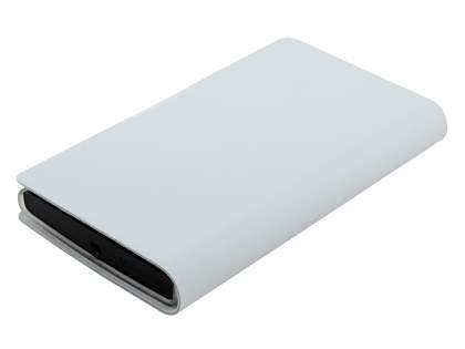 Slim Genuine Leather Portfolio Case for Nokia Lumia 920 - Pearl White