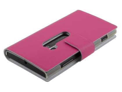 Slim Genuine Leather Portfolio Case for Nokia Lumia 920 - Pink