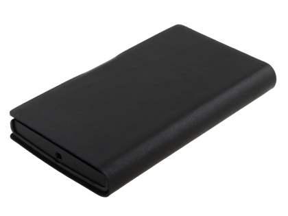 Slim Genuine Leather Portfolio Case for Nokia Lumia 920 - Black