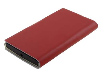 Slim Genuine Leather Portfolio Case for Nokia Lumia 920 - Red