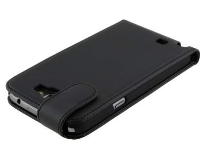 Synthetic Leather Flip Case for Samsung Galaxy Note 2 4G - Black