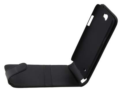 Synthetic Leather Flip Case for Samsung Galaxy Note 2 4G - Black