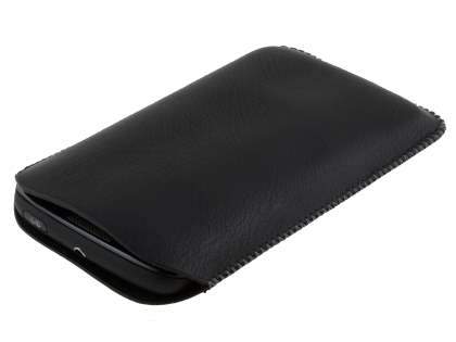 Synthetic Leather Slide-in Case with Pull-out Strap for Motorola ATRIX 2 MB865 - Classic Black
