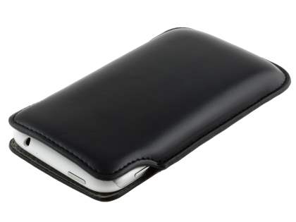 Genuine Leather Slide-in Case for HTC Sensation XL - Classic Black