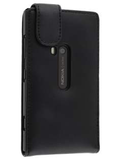 Genuine Leather Flip Case for Nokia Lumia 920 - Classic Black Genuine Leather Flip Case for Nokia Lumia 920 - Classic Black