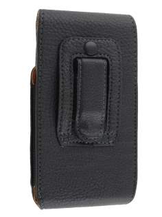 Textured Synthetic Leather Vertical Belt Pouch with Buckle (Bumper Case Compatible)