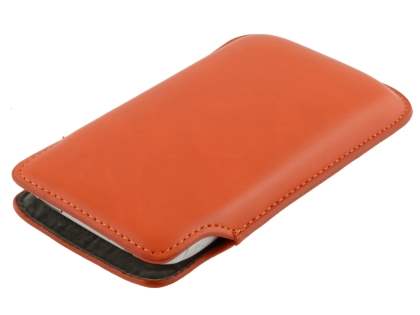 Genuine Leather Slide-in Case for HTC Sensation XL - Orange