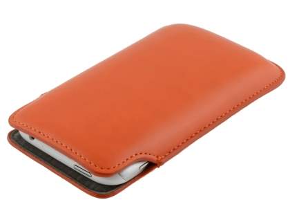 Genuine Leather Slide-in Case for HTC Sensation XL - Orange