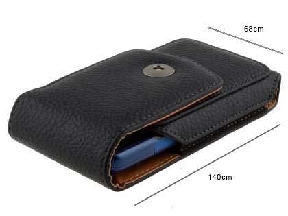 Textured Synthetic Leather Vertical Belt Pouch with Buckle (Bumper Case Compatible)