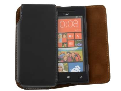 Extra-tough Genuine Leather ShineColours belt pouch for HTC Windows Phone 8X