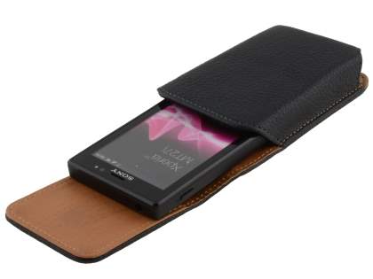 Textured Synthetic Leather Vertical Belt Pouch for Sony Xperia Sola MT27i