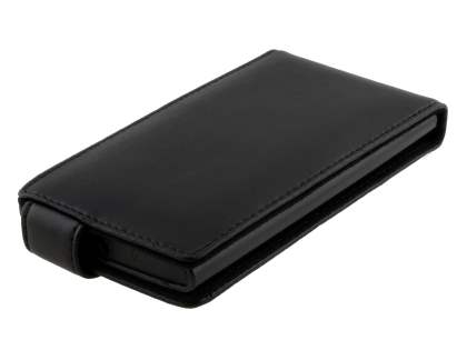 Genuine Leather Flip Case for Nokia Lumia 920 - Classic Black