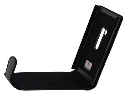 Genuine Leather Flip Case for Nokia Lumia 920 - Classic Black