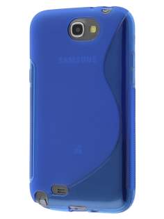 Wave Case for Samsung Galaxy Note 2 4G - Frosted Blue/Blue Soft Cover