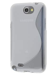Wave Case for Samsung Galaxy Note 2 4G - Frosted Clear/Clear Soft Cover