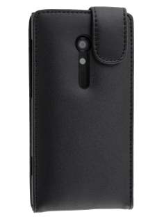 Genuine Leather Flip Case for Sony Xperia ion LTE lt28i - Black Genuine Leather Flip Case for Sony Xperia ion LTE lt28i - Black