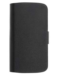 Slim Genuine Leather Portfolio Case for Samsung Galaxy Trend S7560/S Duos S7562 - Black