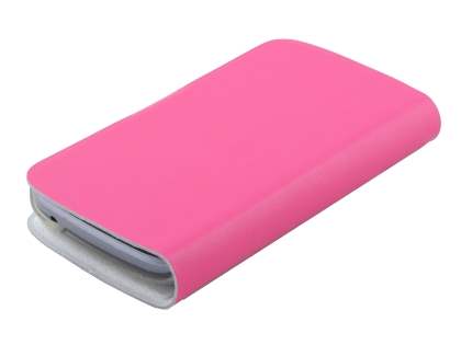 Slim Genuine Leather Portfolio Case for Samsung Galaxy Trend S7560/S Duos S7562 - Pink