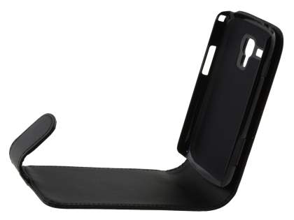 Synthetic Leather Flip Case for Samsung Galaxy Trend S7560 / S Duos S7562 - Black